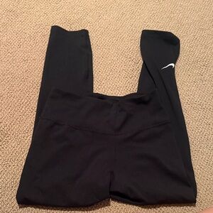 Xs Nike Black Leggings with White Logo 3/4 length